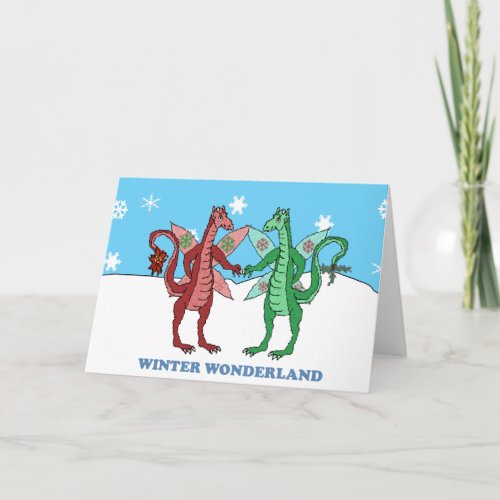 Dragon Winter Wonderland Holiday Card