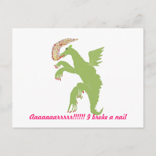 Dragon with a broken nail postcard