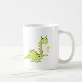 Dragon with a flower coffee mug