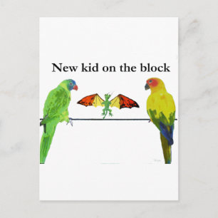 Dragon with Birds Postcard