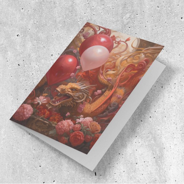 Dragon with Birthday Balloons  Card (Creator Uploaded)