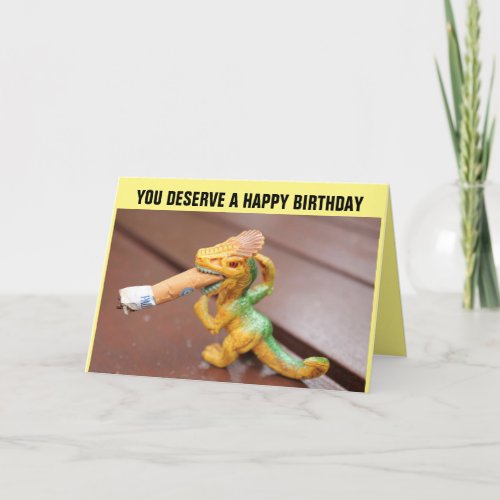 DRAGON WITH CIGARETTE BUTT BIRTHDAY CARDS