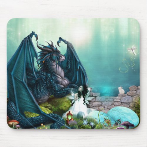 Dragon with Fairy Mouse Pad