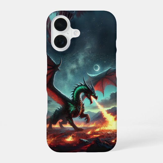 Dragon with Fire Design Iphone Case (Back)