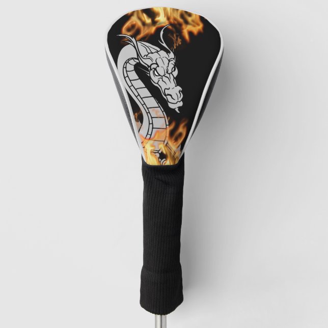 Dragon with fire Golf Head Cover like pros! (Front)
