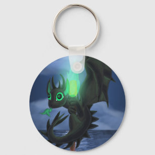 Dragon With Green Fire Keychain