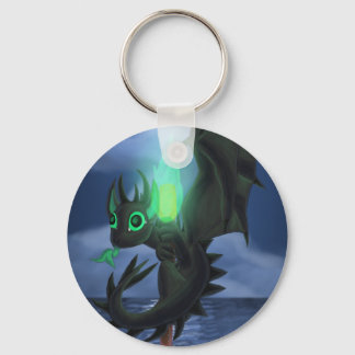 Dragon With Green Fire Keychain