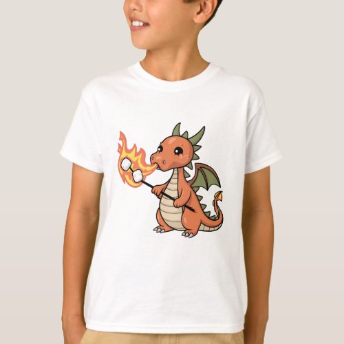 Dragon with marshmallows on a stick T_Shirt