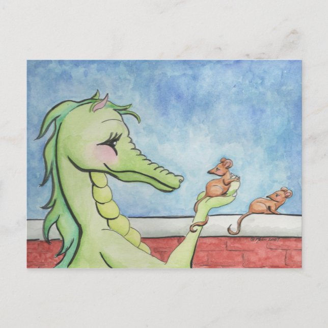 Dragon with Mice Postcard (Front)