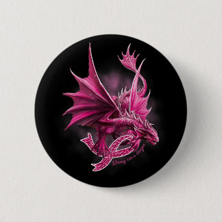Dragon With Ribbon Breast Cancer Awareness Button