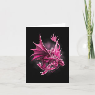 Dragon With Ribbon Breast Cancer Awareness  Card