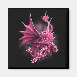 Dragon With Ribbon Breast Cancer Awareness Magnet