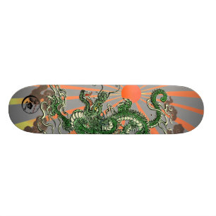 Dragon with Rising Sun 2 Skateboard Deck