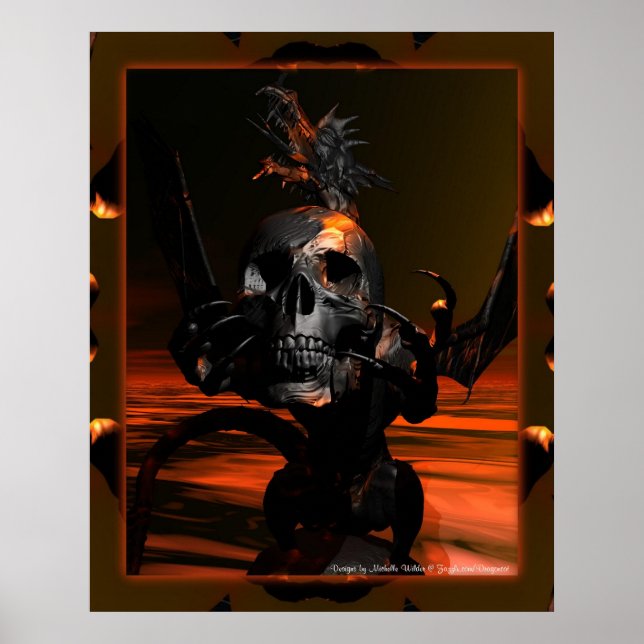 Dragon with Skull Poster (Front)