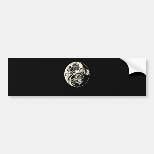 Dragon With Tiger Tattoo YIN And Yang Beast Fight Bumper Sticker
