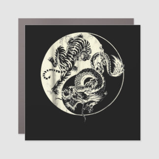 Dragon With Tiger Tattoo YIN And Yang Beast Fight Car Magnet
