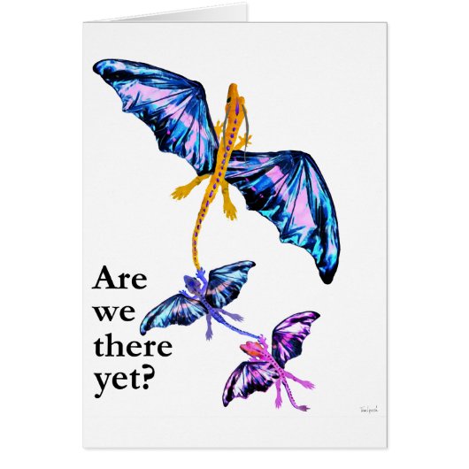 Dragon With Two Kids Cards (Front)