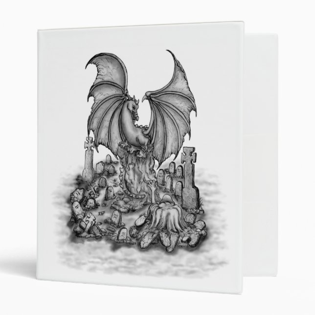 Dragon with Zombie 3 Ring Binder (Front/Inside)