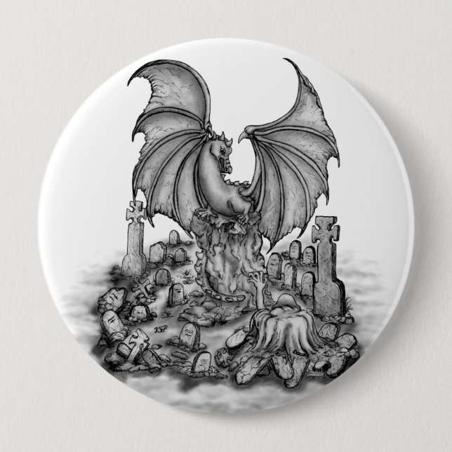 Dragon with Zombie Button (Front)