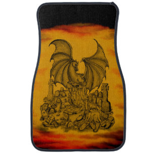 Dragon with Zombie Car Floor Mat