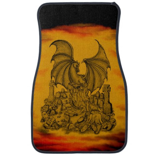 Dragon with Zombie Car Floor Mat