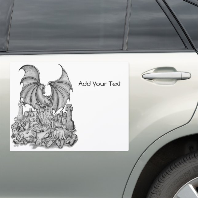Dragon with Zombie Car Magnet (In Situ)