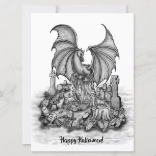 Dragon with Zombie flat card