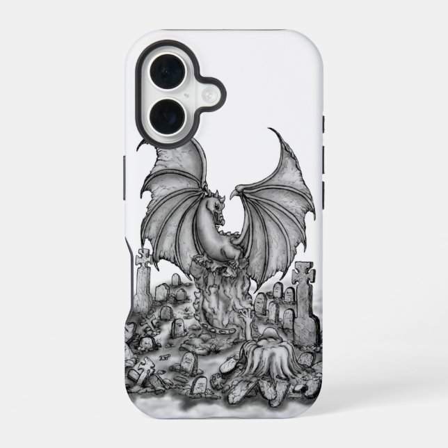 Dragon with Zombie iPhone Case (Back)