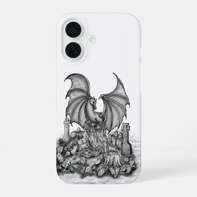 Dragon with Zombie iPhone Case (Back)