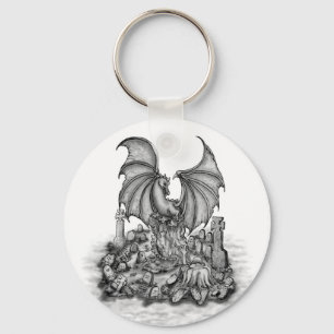 Dragon with Zombie Keychain
