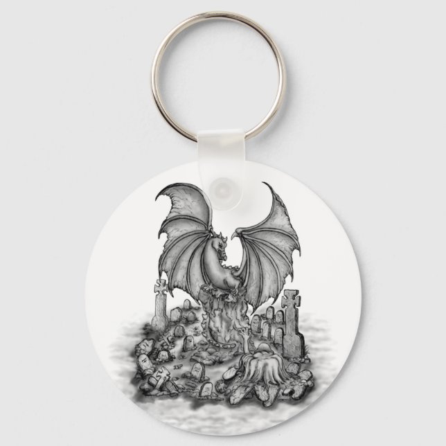 Dragon with Zombie Keychain (Front)