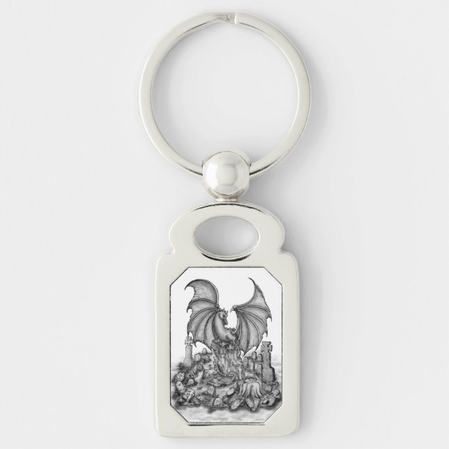 Dragon with Zombie Keychain (Front)