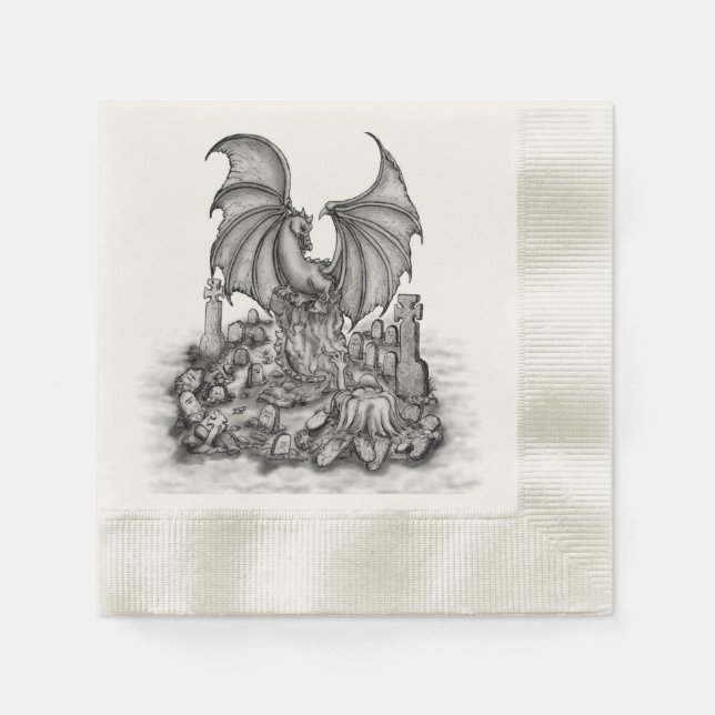 Dragon with Zombie Napkins (Front)