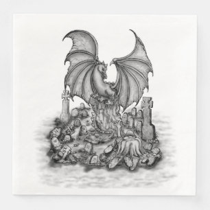 Dragon with Zombie Paper Dinner Napkins