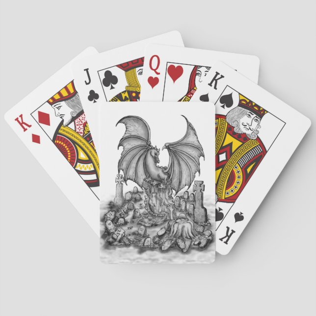 Dragon with Zombie Poker Cards (Back)