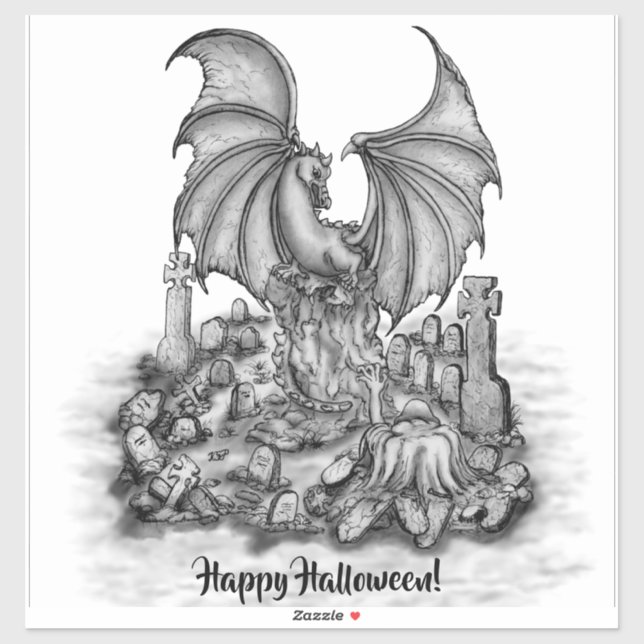 Dragon with Zombie Sticker (Sheet)