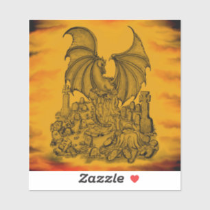 Dragon with Zombie Sticker