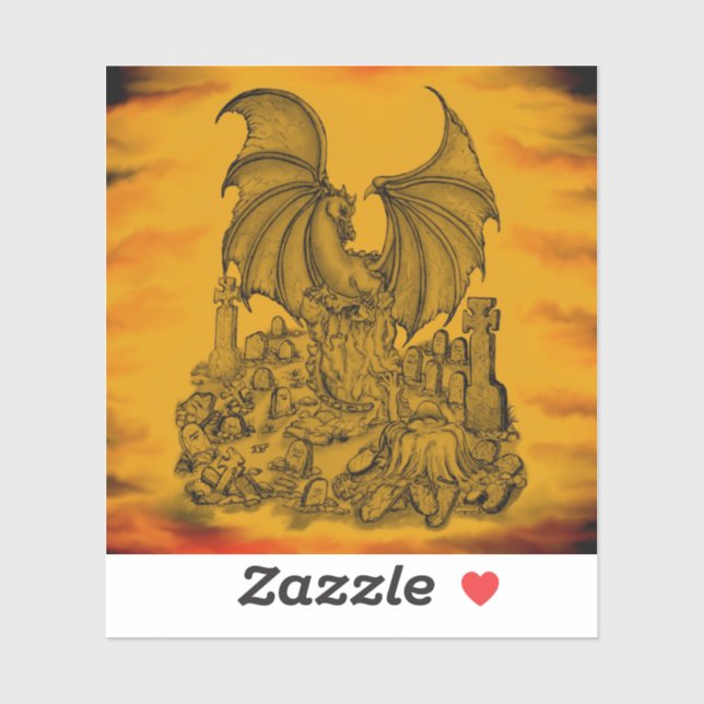 Dragon with Zombie Sticker (Sheet)