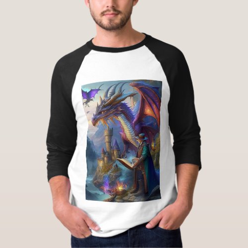 Dragon  Wizard Fantasy Designs T_Shirt