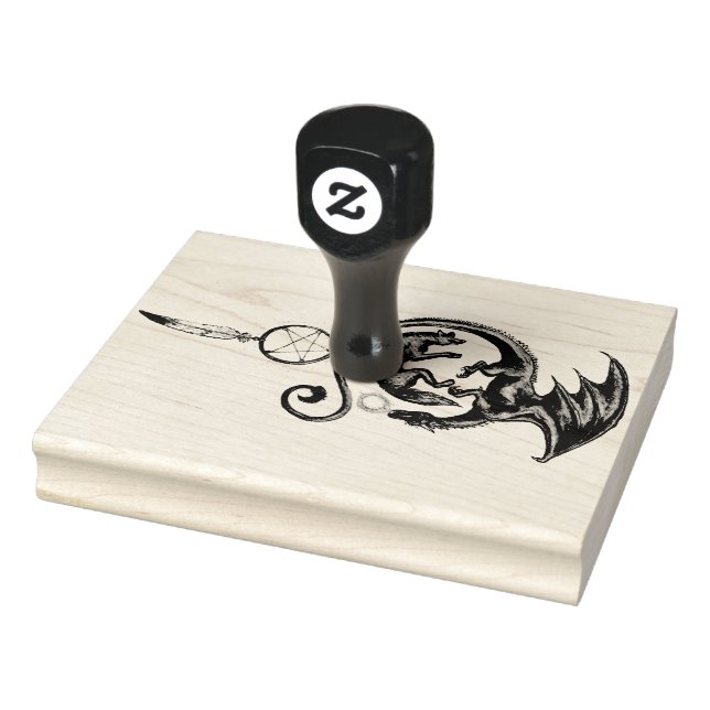 Dragon Wolf Pentagram Dreamcatcher Scrapbooking Rubber Stamp (Stamp)