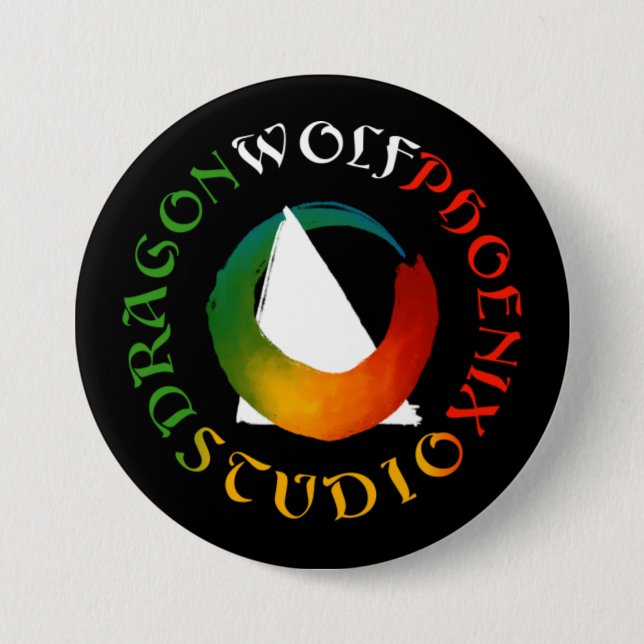 Dragon Wolf Phoenix Studio Button (Front)