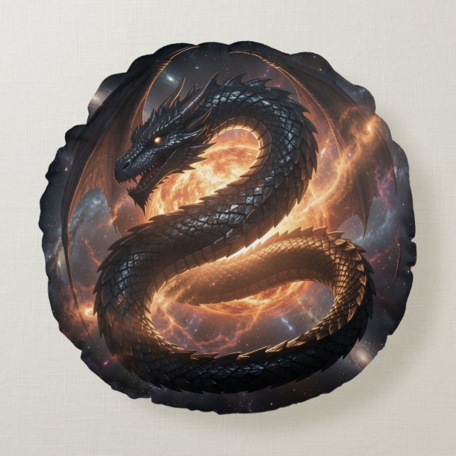 Dragon World – The Realm of Fire and Magic´4 Round Pillow (Front)