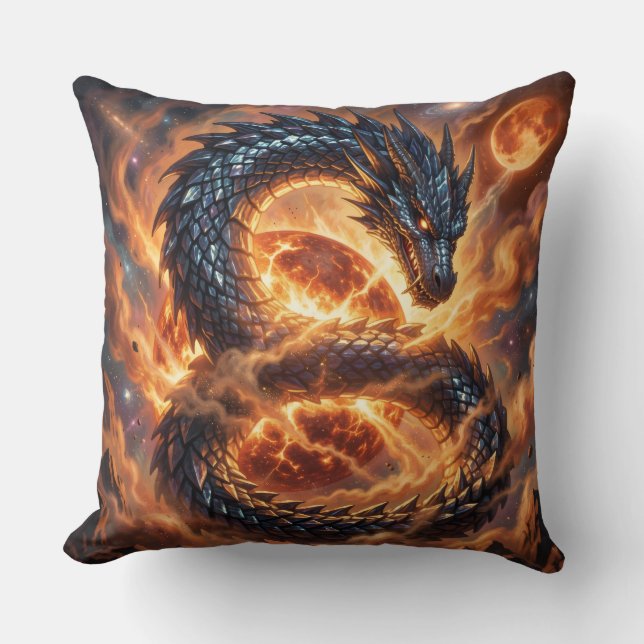 Dragon World – The Realm of Fire and Magic´4 Throw Pillow (Front)