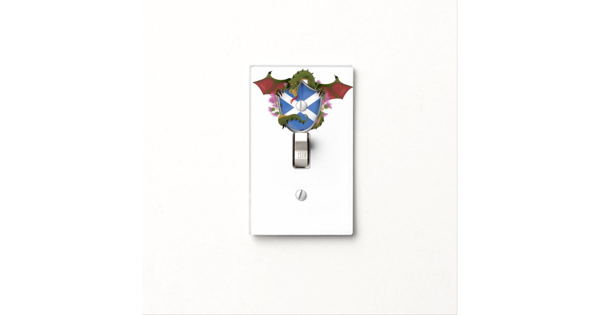 Dragon wrapped around Scottish Shield Light Switch Cover Zazzle