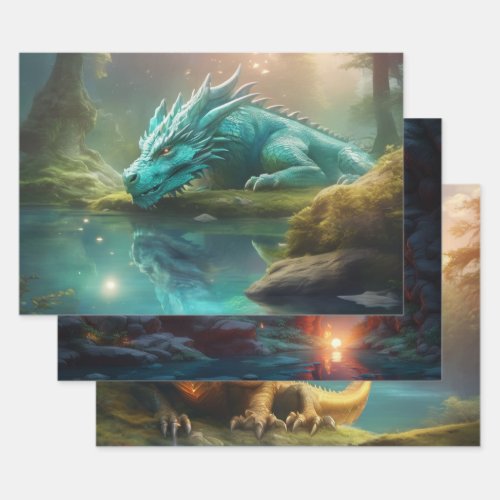 Dragon Wrapping Paper Sheets