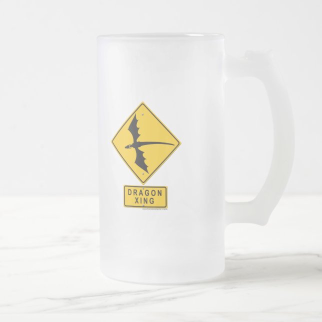 Dragon XING Frosted Glass Beer Mug (Right)