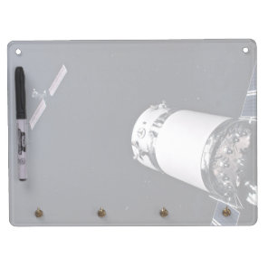 Dragon Xl Spacecraft Approaching A Lunar Gateway. Dry Erase Board With Keychain Holder