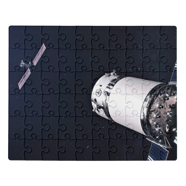 Dragon Xl Spacecraft Approaching A Lunar Gateway. Jigsaw Puzzle (Puzzle Horizontal)