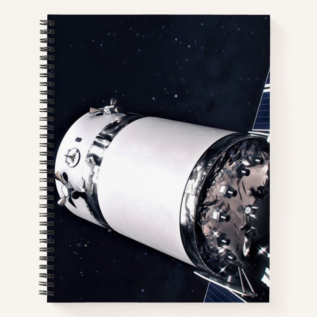 Dragon Xl Spacecraft Approaching A Lunar Gateway. Notebook (Front)