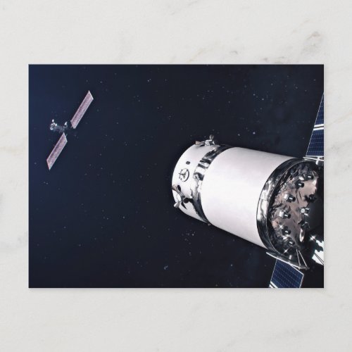 Dragon Xl Spacecraft Approaching A Lunar Gateway Postcard